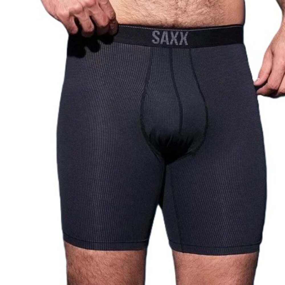 SAXX Core Cotton Black with Orange Trim Boxer Brief BallPark Pouch Men's Large